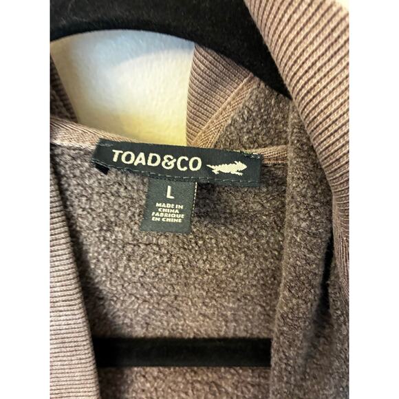Toad & Co. Women's Epique Cardigan Open Front Longline Hooded Brown Size Large - Picture 3 of 5